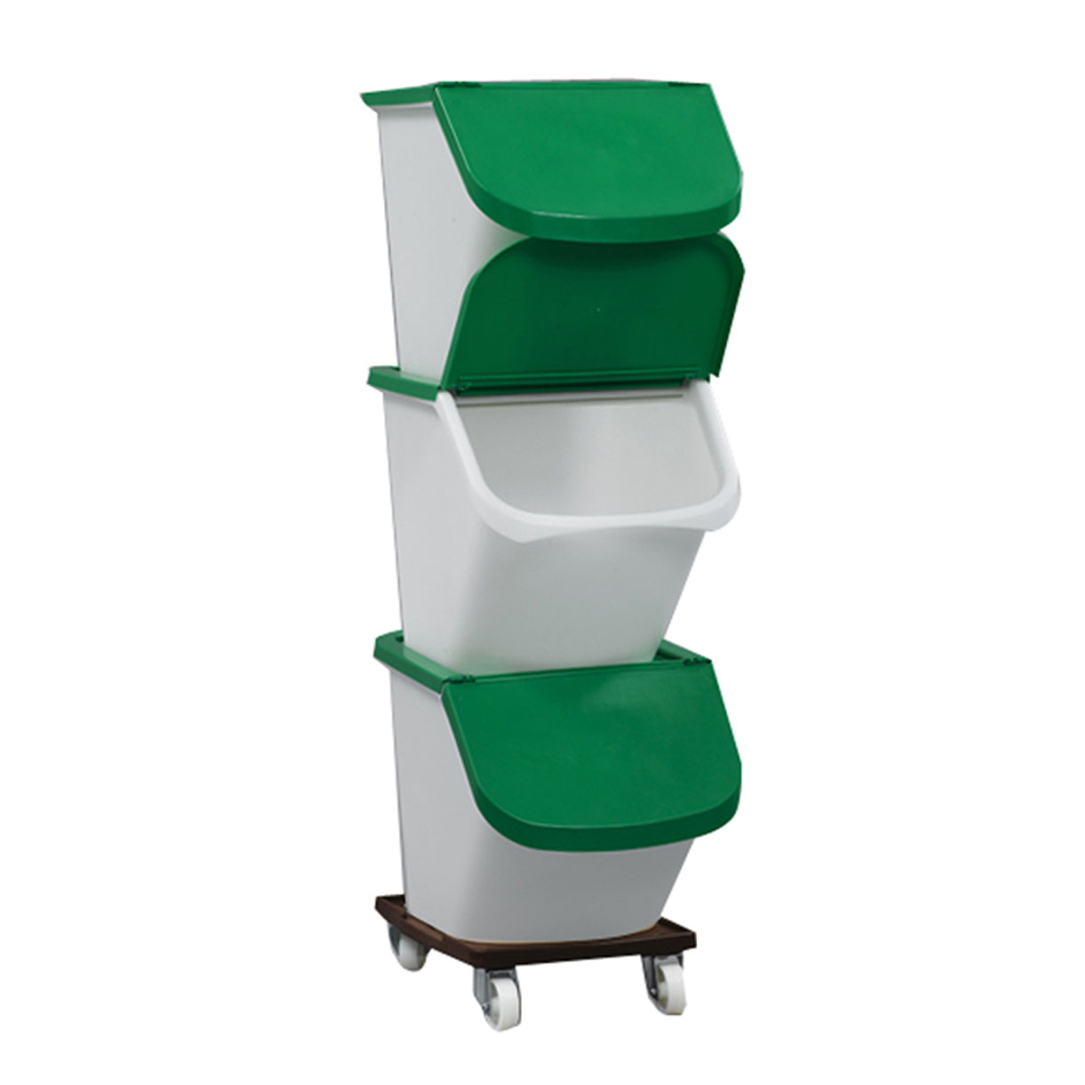 Storage Containers 40L Trio - Green Lid