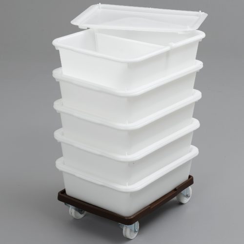 Stacked Rectangular Containers with Dolly